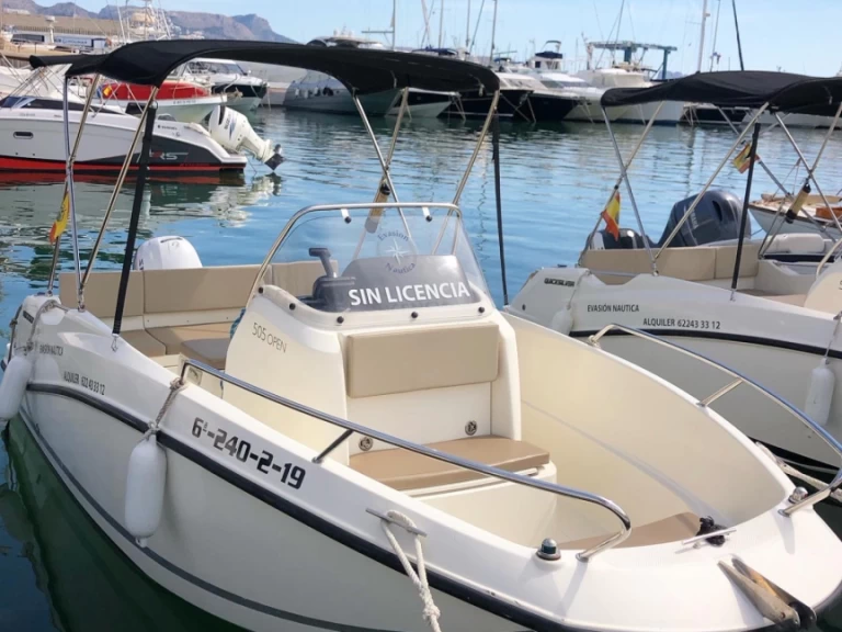 Quicksilver open 505 charter bareboat or skippered in  Altea