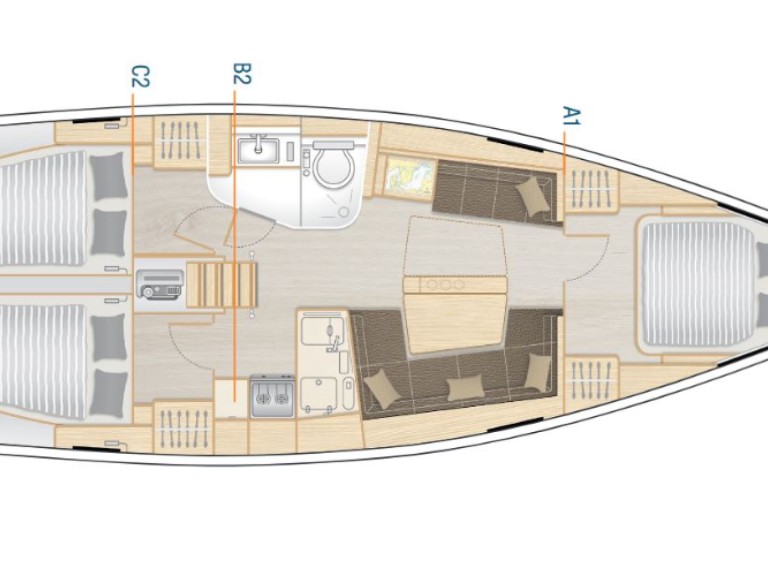 Sailboat hire in Hyères - 69 HANSE 418