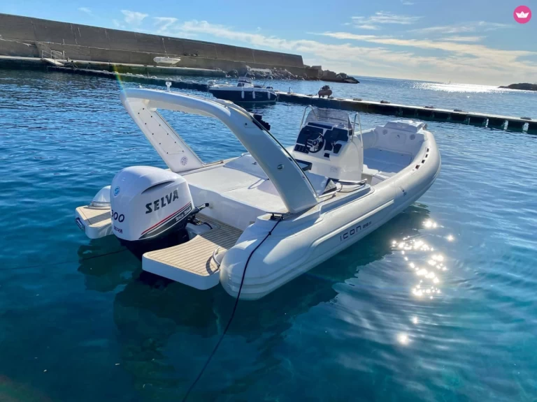 Hire RIB icon with a boat licence