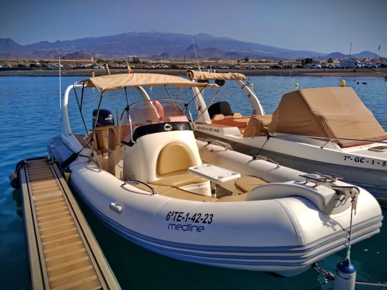 Zodiac Medline 3 charter bareboat or skippered in  Arona
