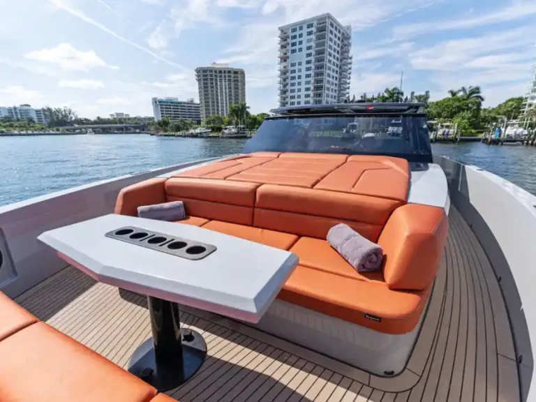 Vanquish 58 T-Top Eleven charter bareboat or skippered in  Port Cogolin