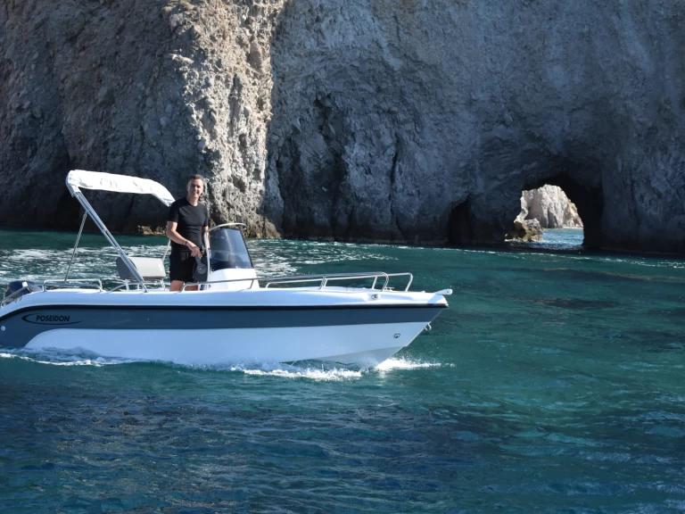 Poseidon BlueWater 170 charter bareboat or skippered in  Agía Kiriakí
