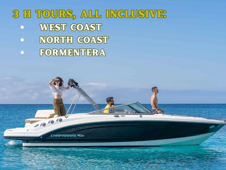 Motorboat to hire Sant Antoni de Portmany at the best price