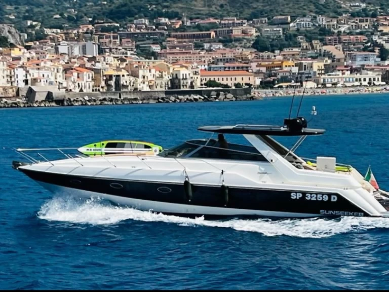 Sunseeker Camargue 46 charter bareboat or skippered in  Cefalù