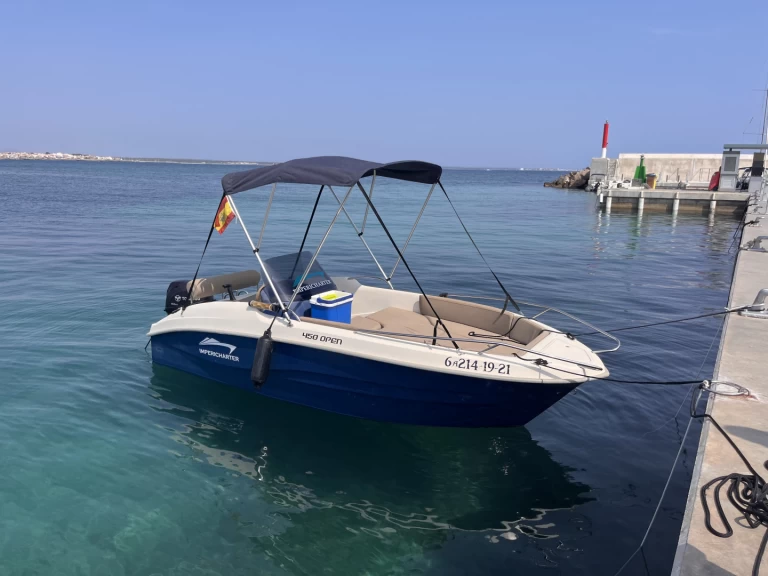 Mareti 450 open charter bareboat or skippered in  s'Estanyol de Migjorn