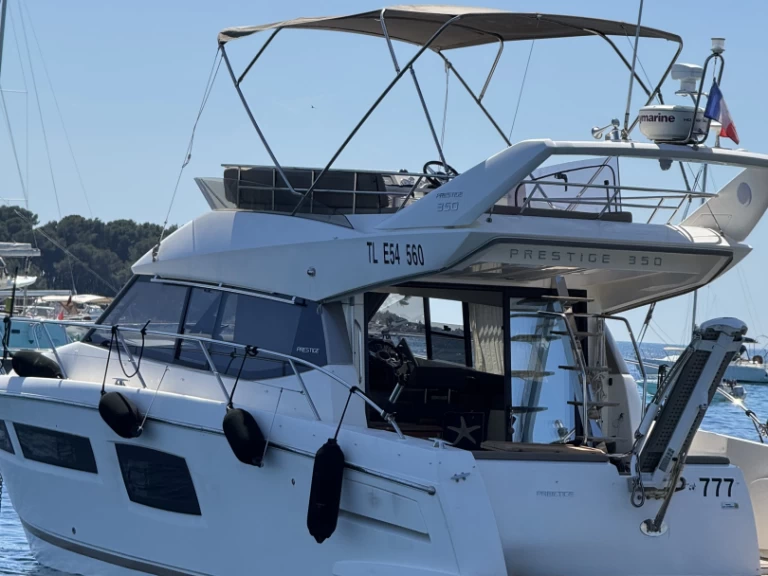 Jeanneau Prestige 350 Fly charter bareboat or skippered in  Antibes