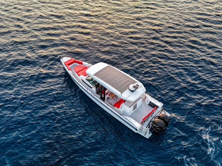 Axopar Axopar 37 Sun-Top charter bareboat or skippered in  Ornos