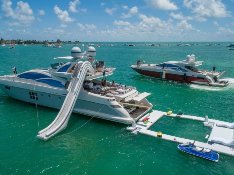 Azimut 103’ azimut S  charter bareboat or skippered in  Miami Beach
