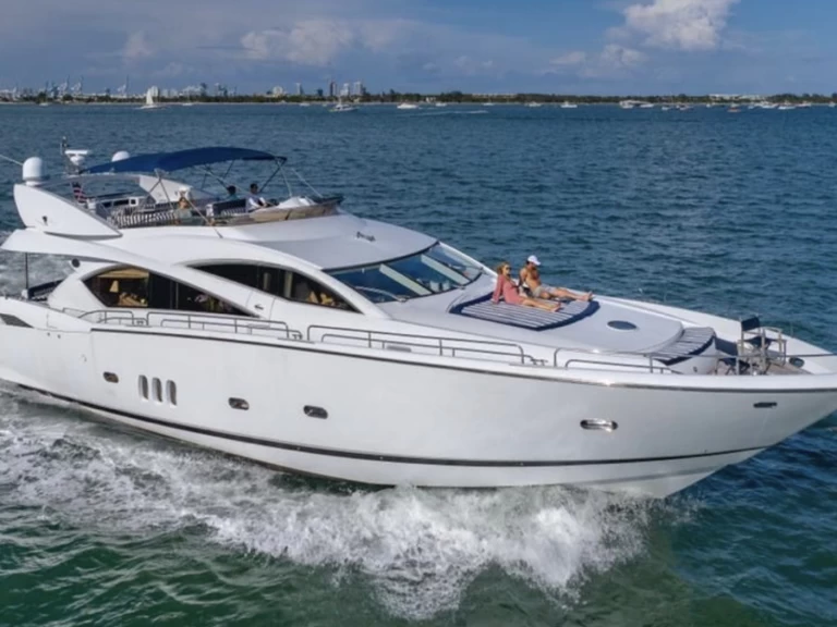 Sunseeker Manhattan 80 charter bareboat or skippered in  Miami Beach