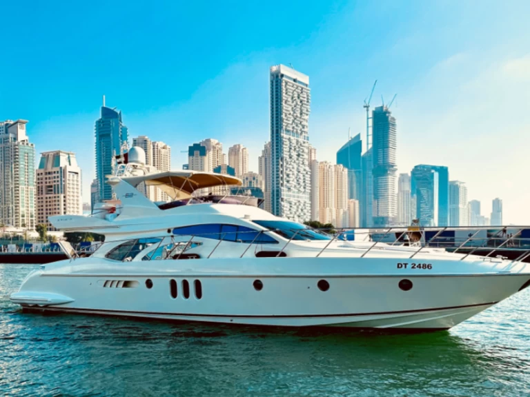 Azimut Azimut 62 Fly charter bareboat or skippered in  Dubai Marina