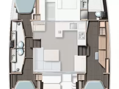 Leopard Catamarans / Robertson & Caine Leopard 42 - 3 cab. charter bareboat or skippered in  Saint-Raphaël