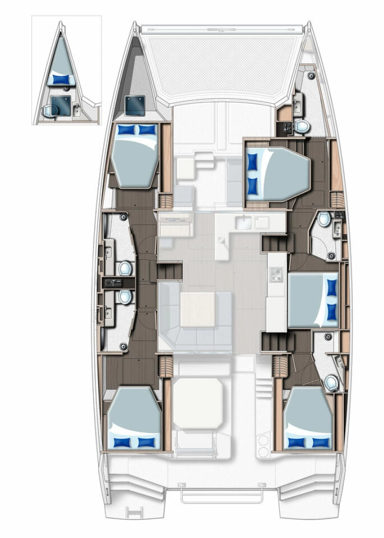 Leopard Catamarans / Robertson & Caine Leopard 50 - 5 + 1 cab charter bareboat or skippered in  Palma de Mallorca