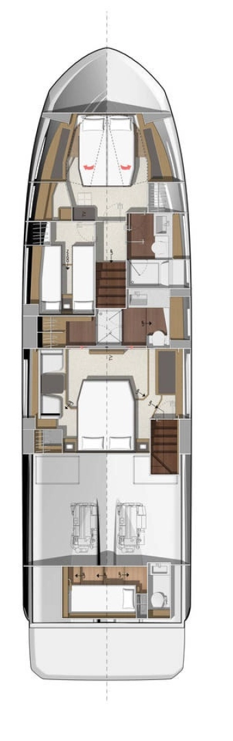 Jeanneau Prestige 520 Flybridge - 3 + 1 cab. charter bareboat or skippered in  Split