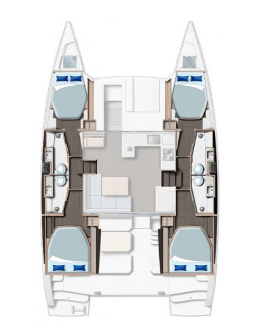 Leopard Catamarans / Robertson & Caine Leopard 42 - 4 cab. charter bareboat or skippered in  Procida