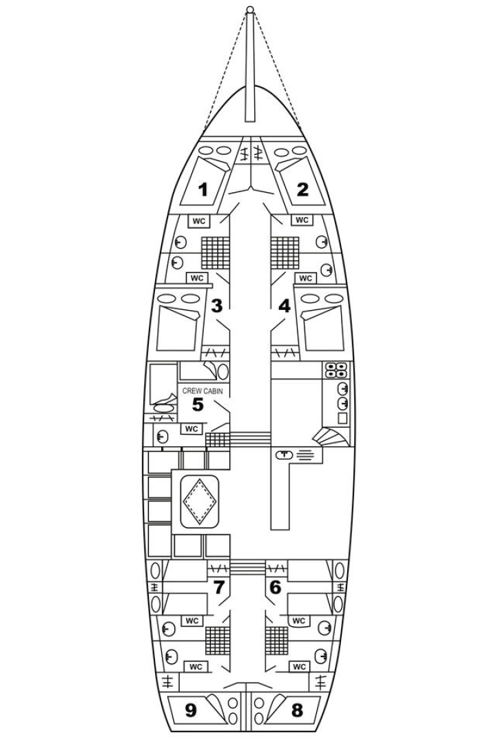 Sailboat hire in Tivat - Custom Made Sadri Usta 1
