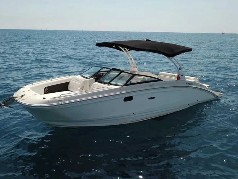 Sea Ray SDX 290 charter bareboat or skippered in  Antibes