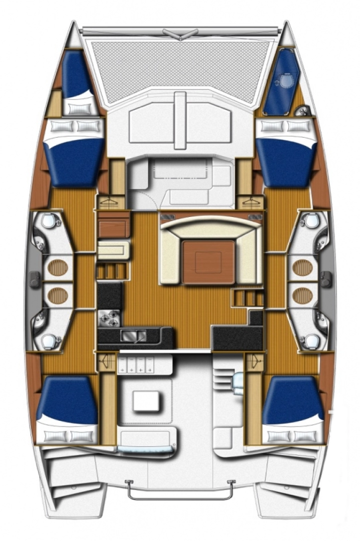 Leopard Catamarans / Robertson & Caine Leopard 48 - 4 + 1 cab. charter bareboat or skippered in  Lefkáda