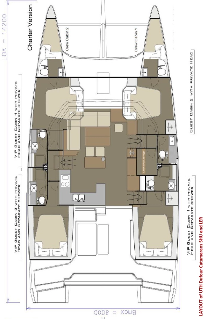Dufour Dufour Catamarans 48 Sail charter bareboat or skippered in  Primošten