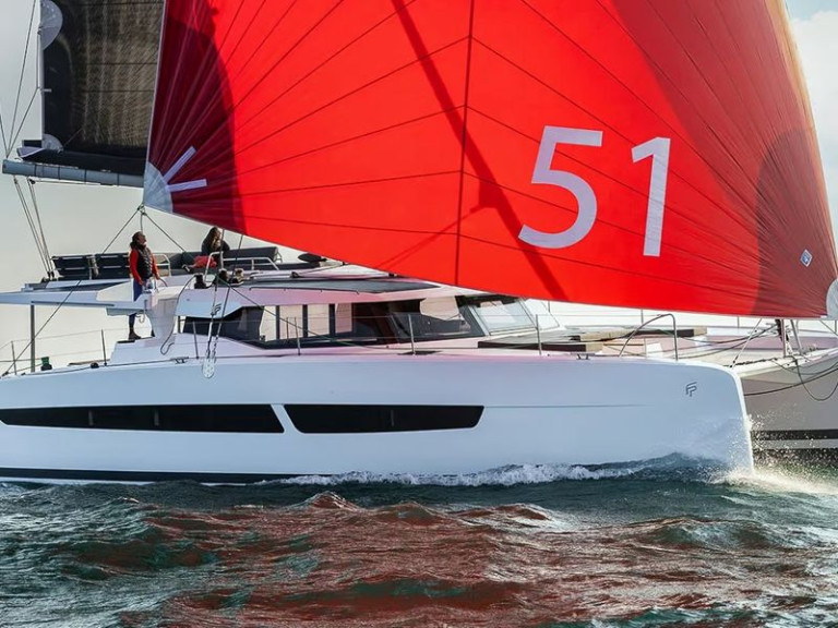 Fountaine Pajot Aura 51 charter bareboat or skippered in  Néa Péramos