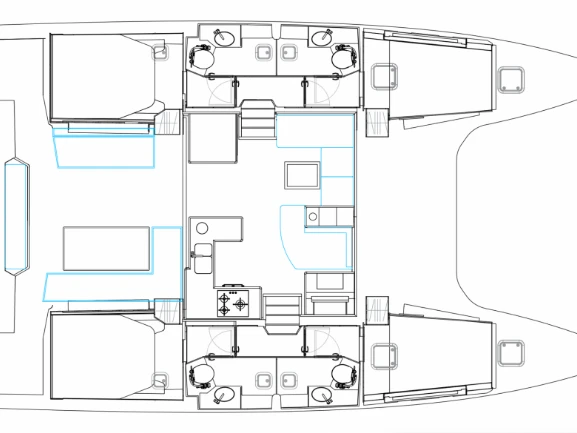 Bavaria Nautitech 47 Power - 4 + 2 cab. charter bareboat or skippered in  Lefkáda