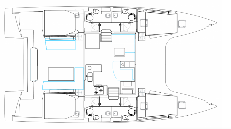Bavaria Nautitech 47 Power - 4 + 2 cab. charter bareboat or skippered in  Lefkáda