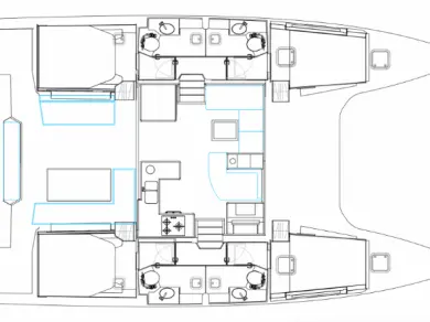 Bavaria Nautitech 47 Power - 4 + 2 cab. charter bareboat or skippered in  Lefkáda