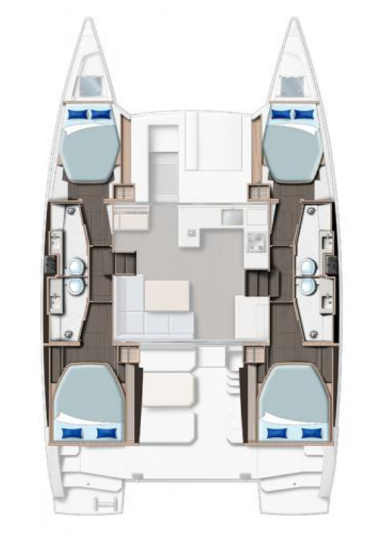 Leopard Catamarans / Robertson & Caine Leopard 42 - 4 cab. charter bareboat or skippered in  Procida