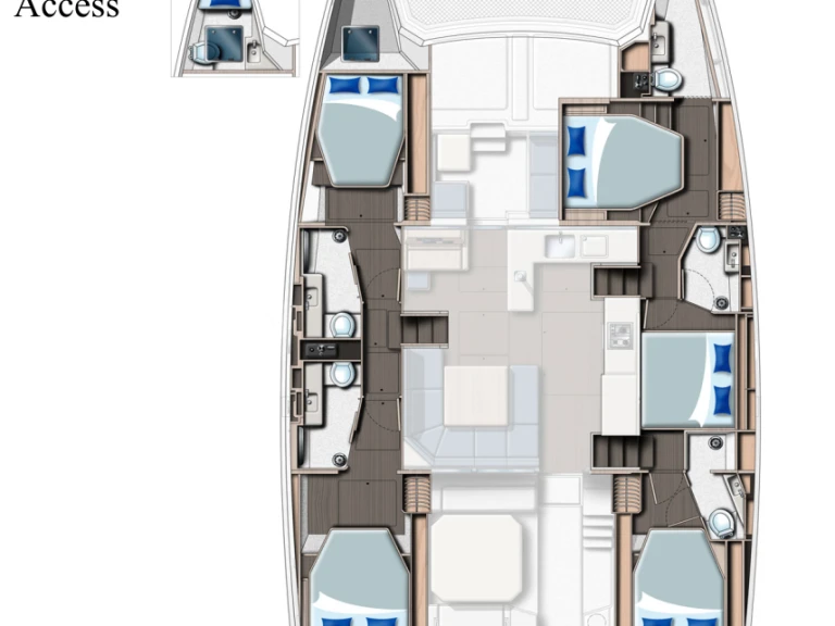 Leopard Catamarans / Robertson & Caine Leopard 50 - 5 + 1 cab charter bareboat or skippered in  Cannigione