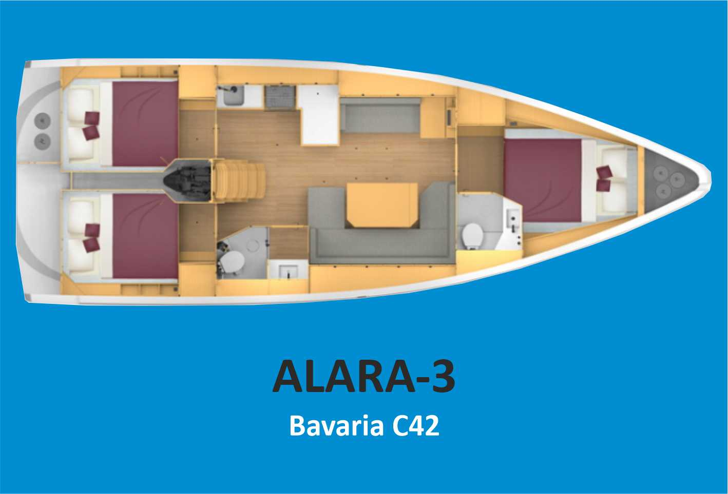Bavaria Bavaria C42 charter bareboat or skippered in  Fethiye
