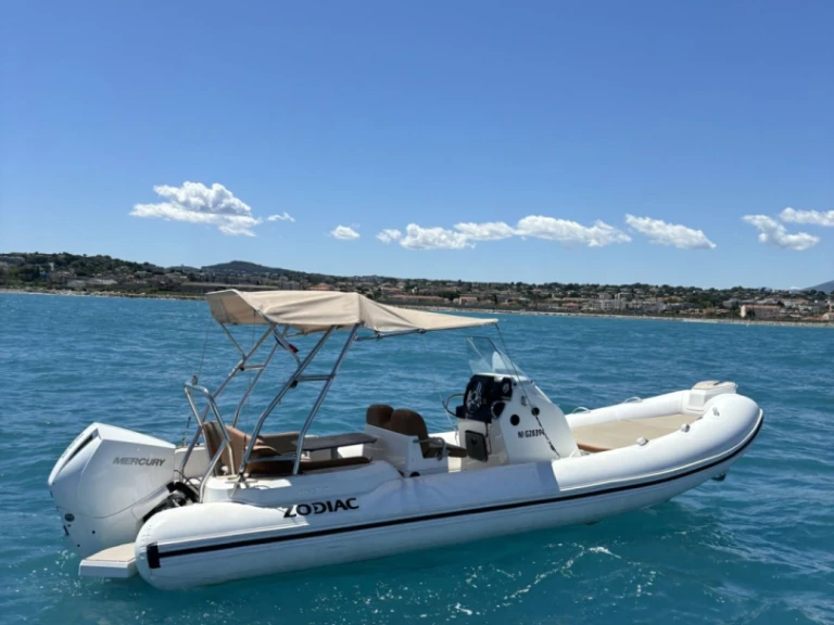 Zodiac Medline 6.8 charter bareboat or skippered in  Antibes
