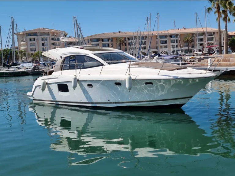 Jeanneau Prestige 38 S charter bareboat or skippered in  Saint-Jean-Cap-Ferrat