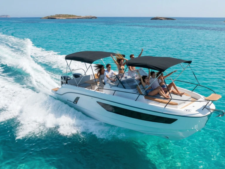 Yacht hire Ibiza Town cheap FLYER 9 SUNdeck