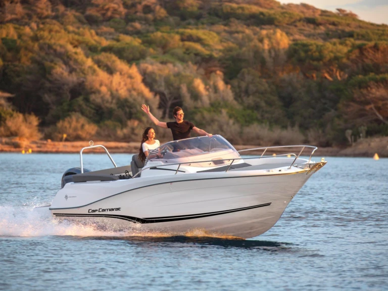 Jeanneau Cap Camarat 6.5 WA Serie 3 charter bareboat or skippered in  Porto di Amalfi Marina Coppola