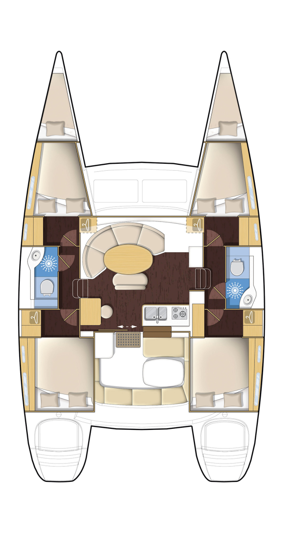 Lagoon Lagoon 380 S2 charter bareboat or skippered in  Gouvia