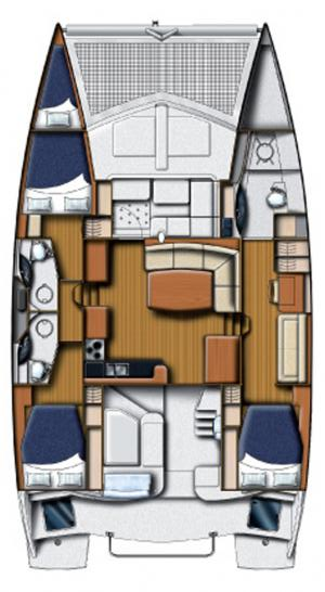 Leopard Catamarans / Robertson & Caine Leopard 45 - 3 + 1 cab. charter bareboat or skippered in  Seget Donji