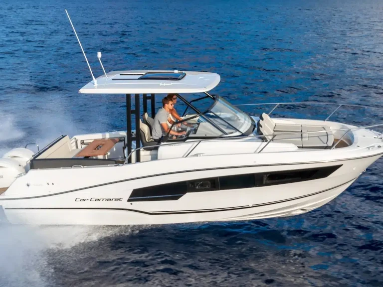 Jeanneau Cap Camarat 9.0 WA charter bareboat or skippered in  Marina de Palamós