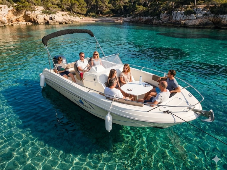 Pacific Craft Q670 'Atlas' (10p/200hp) charter bareboat or skippered in  Can Pastilla