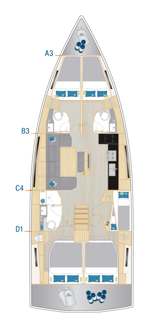 Hire Sailboat with or without skipper Hanse Fethiye