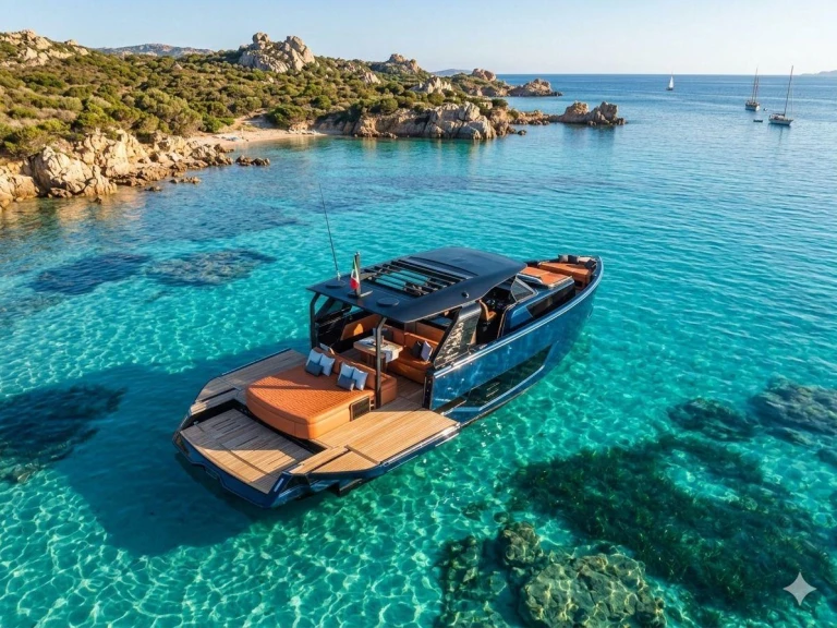 Cranchi A 46 Luxury charter bareboat or skippered in  Portisco