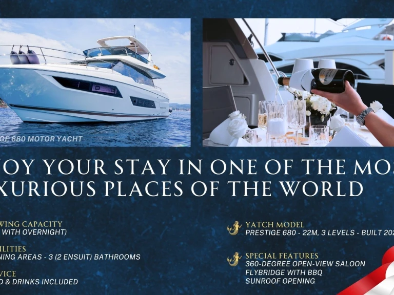 Yacht charter Monaco - Prestige Yachts 680 on SamBoat