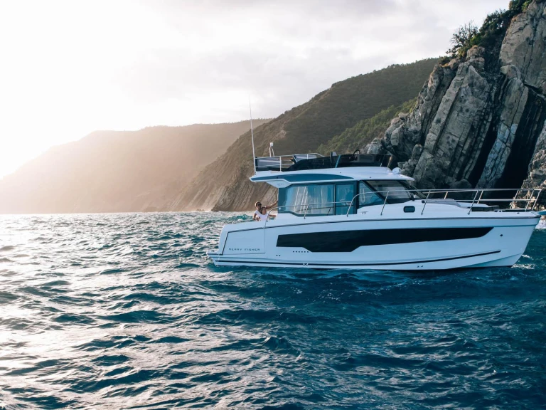 Jeanneau Merry Fisher 1095 Fly charter bareboat or skippered in  Cannes