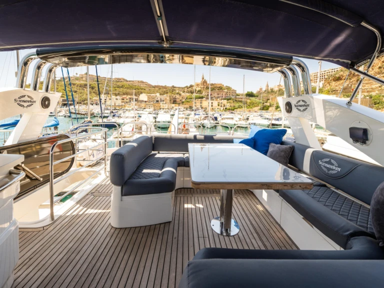 Sunseeker Manhattan 73 charter bareboat or skippered in  St. Julian's