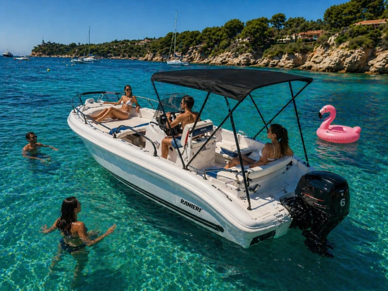 Ranieri Shark 17 charter bareboat or skippered in  Saint-Laurent-du-Var