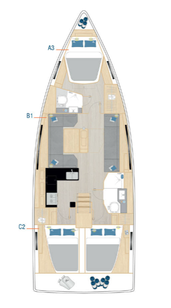 Hanse Hanse 410 charter bareboat or skippered in  Šibenik
