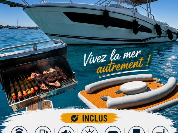 Jeanneau Cap Camarat 9.0 WA charter bareboat or skippered in  Mandelieu-la-Napoule