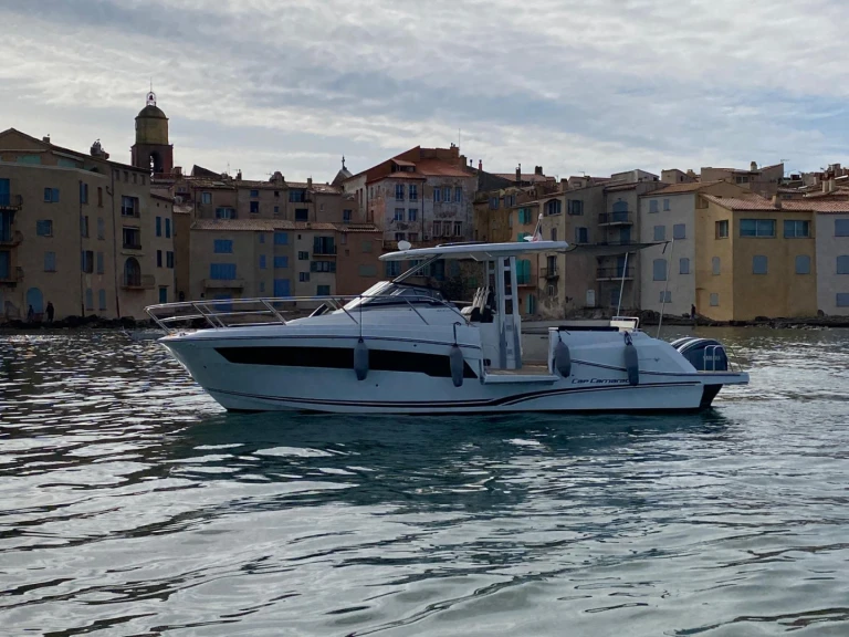 Jeanneau Cap Camarat 10.5 WA charter bareboat or skippered in  Port des Marines de Cogolin