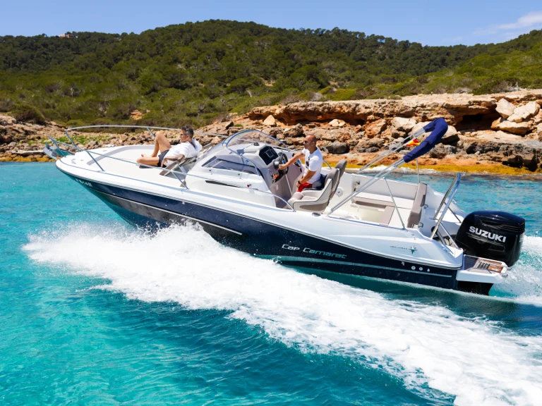 Jeanneau Cap Camarat 7.5 WA S2 charter bareboat or skippered in  Ibiza Town