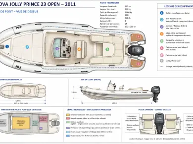Nuova Jolly Prince 23 charter bareboat or skippered in  Le Canon