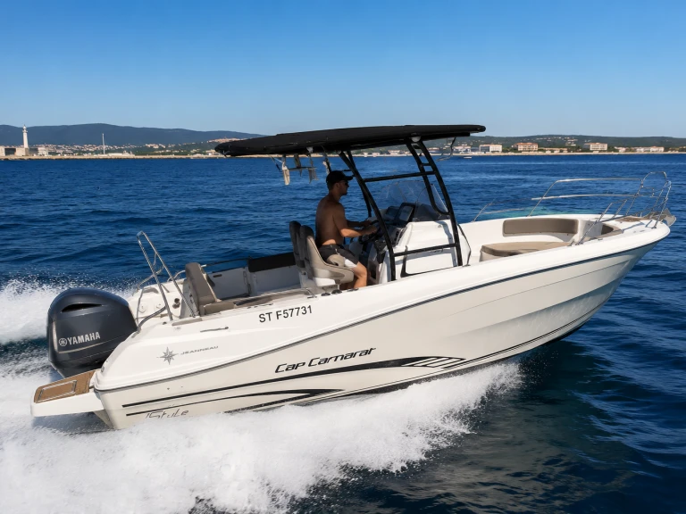 Jeanneau Cap Camarat 7.5 CC Serie 2 charter bareboat or skippered in  Carnon-Plage