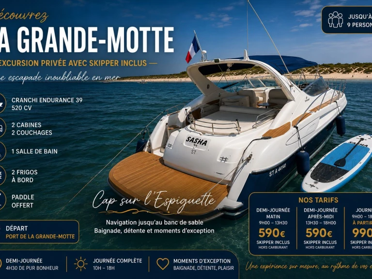 Hire a Cranchi Endurance 39 La Grande-Motte